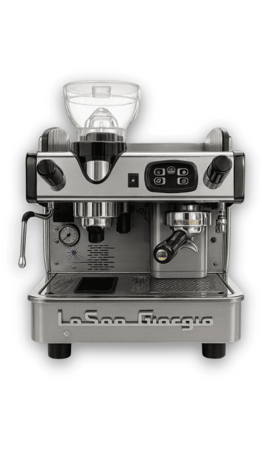 Cafetera espresso Maxi de dos servicios con molino integrado